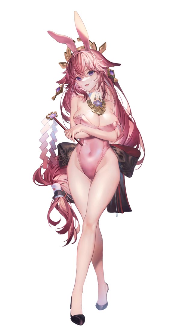 原神八重神子掀开衣服看副乳