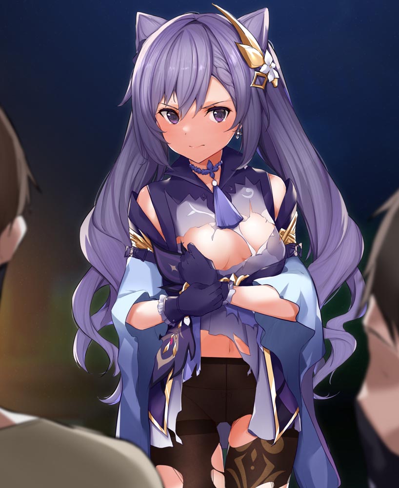 刻晴去掉所有服装挤孚乚夜