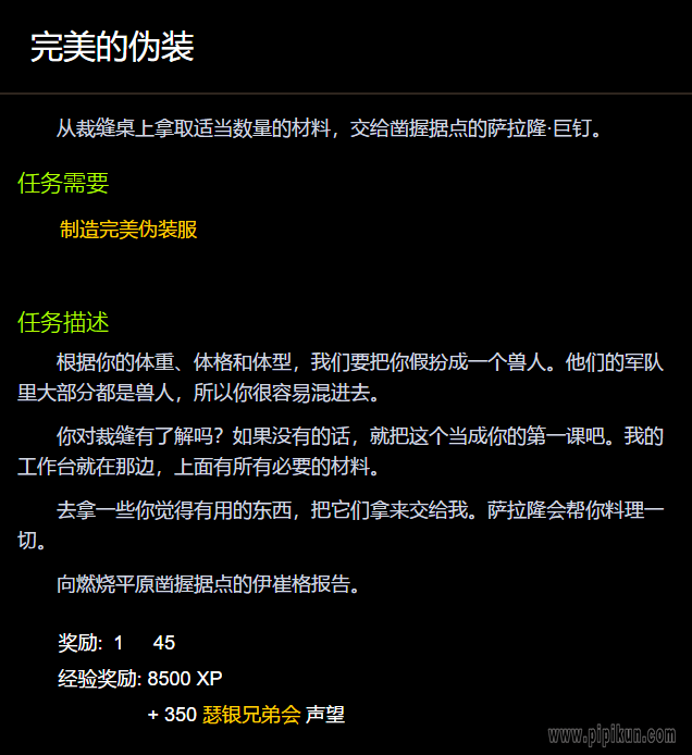 完美的伪装任务怎么做