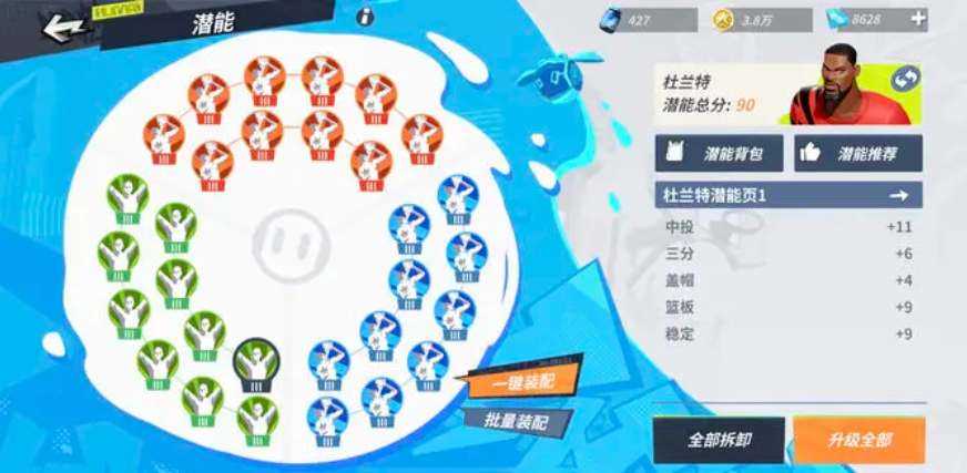全明星街球派对杜兰特潜能加点推荐